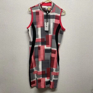 NWT Tail Striped Stretch UPF50+ Pickleball Tennis Golf Midi Dress Women L